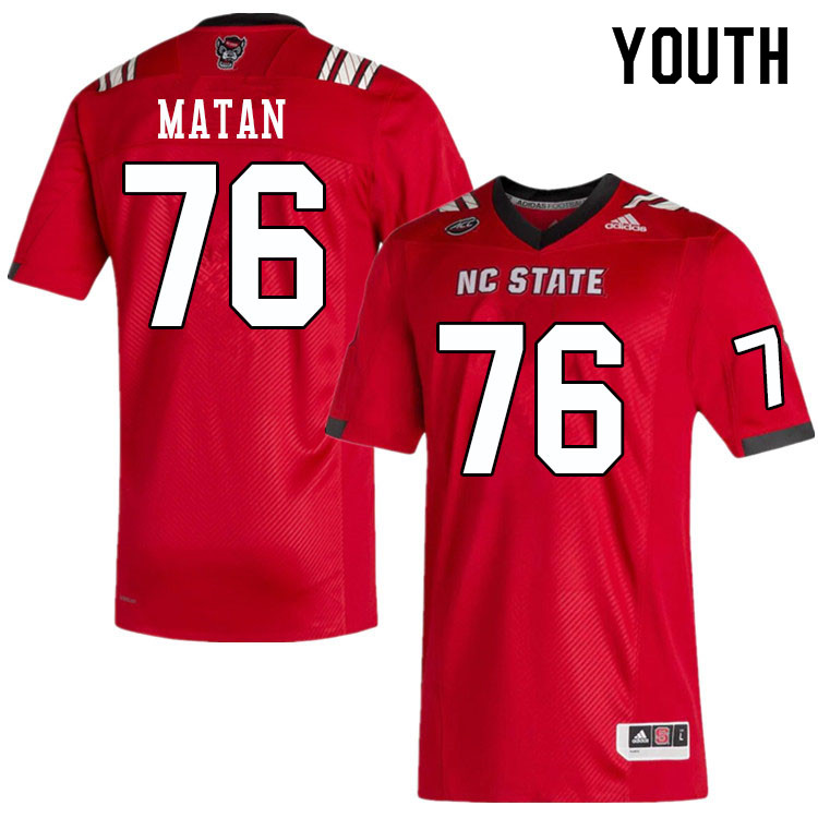 Youth #76 Patrick Matan NC State Wolfpack College Football Jerseys Sale-Red - Click Image to Close